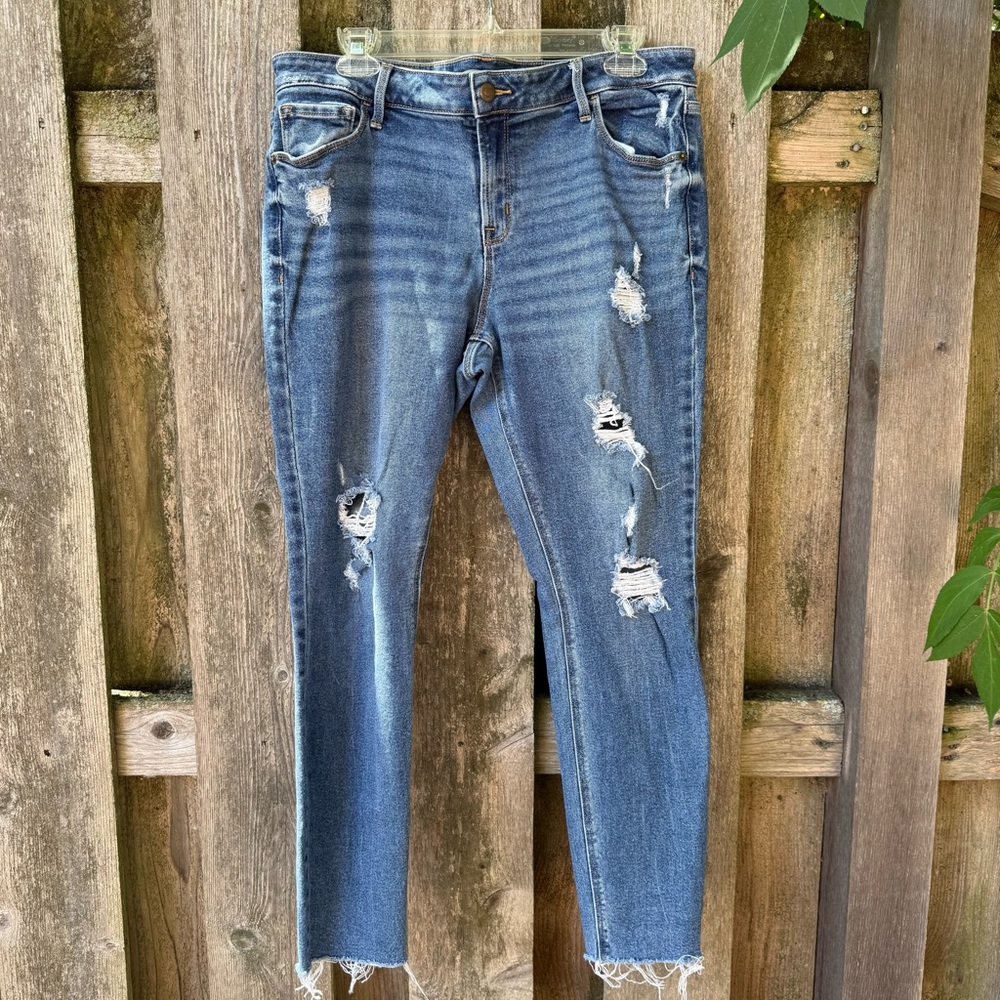 Rockstar Super Skinny Distressed Blue Jeans